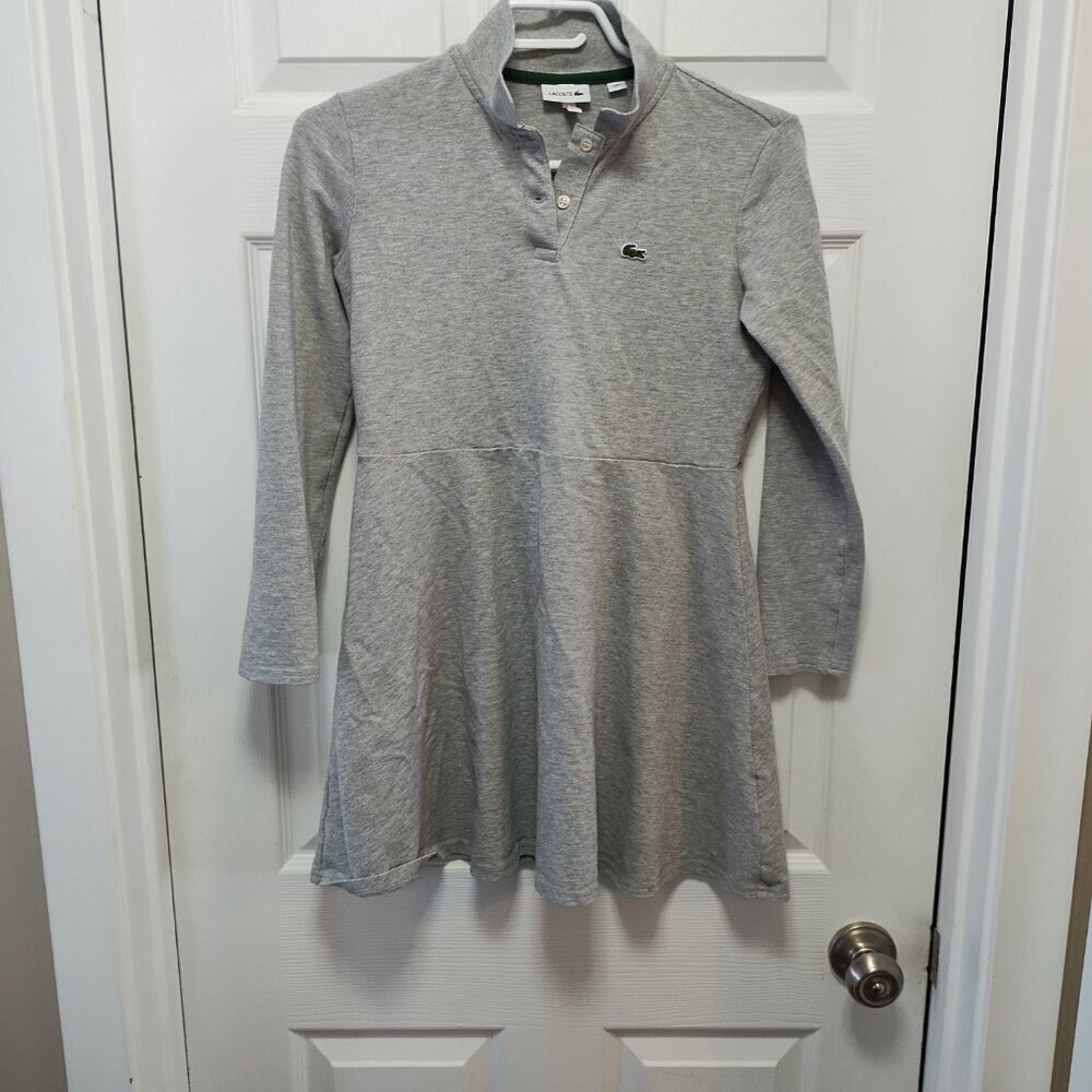 LACOSTE  Girls Grey Cotton Polo Dress